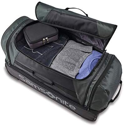 Samsonite Andante 2 Wheeled Duffel Bag – 28-Inch Durable Rolling Luggage with Inline Skate Wheels, Push-Button Handle & Spacious Compartments – Travel-Friendly and Lightweight - All Black - Image 3