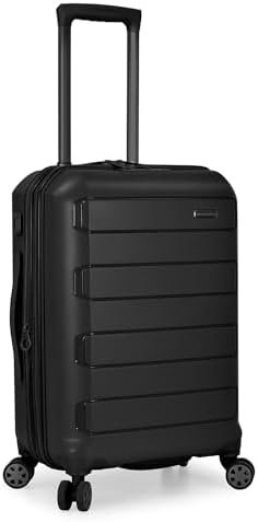 Traveler's Choice Pagosa Indestructible Hardshell Expandable Spinner Luggage, Black, Carry-on