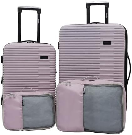 kensie Women's Hillsboro Luggage & Travel Bags, Burnished Lilac, 4 Piece Set