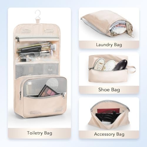 10 Set Compression Packing Cubes for Travel Essentials,Compressible Expandable Packing Cubes for Suitcase,Luggage Organizer Bags for Travel,Handy Helper for Organizing Clothes(Beige) - Image 5