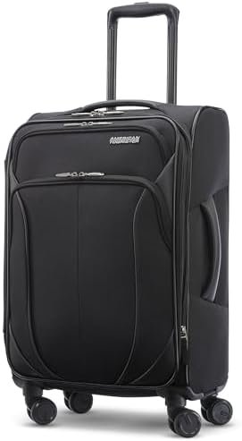 American Tourister 4 KIX 2.0 Expandable Softside Luggage with Spinner Wheels, 20 SPINNER, BLACK