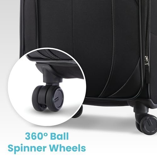 American Tourister 4 KIX 2.0 Expandable Softside Luggage with Spinner Wheels, 20 SPINNER, BLACK - Image 5