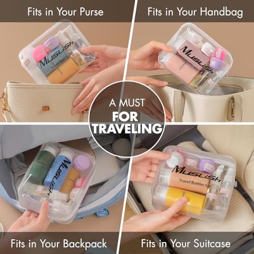 Muslish 21 Pack Leak Proof Silicone Travel Bottles Set, TSA Approved Containers for Toiletries, Travel Size Accessories and Shampoo Conditioner Bottles with Toiletry Bag (BPA Free) - Image 5