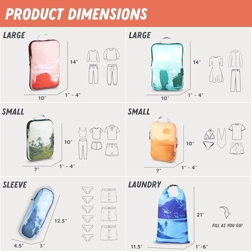 TRIPPED Travel Gear Compression Packing Cubes for Travel - Luggage and Backpack Organizer Packaging Cubes for Clothes - Image 3