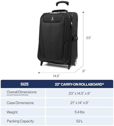 Travelpro Maxlite 5 Softside Expandable Upright 2 Wheel Carry on Luggage, Lightweight Suitcase, Men and Women, Black, Carry On 22-Inch - Image 6