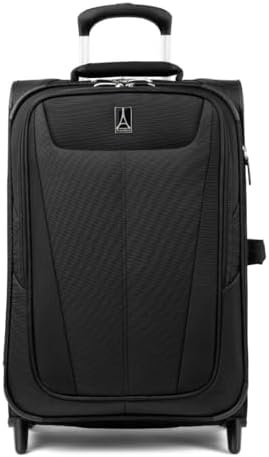 Travelpro Maxlite 5 Softside Expandable Upright 2 Wheel Carry on Luggage, Lightweight Suitcase, Men and Women, Black, Carry On 22-Inch