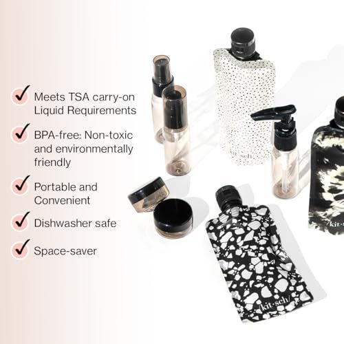 Kitsch Travel Bottles for Toiletries - TSA Approved Bottles, Refillable, Leak-Proof Travel Size Containers, Essentials Kit for Shampoo, Conditioner, Lotion and More - 11 Pack - Image 3