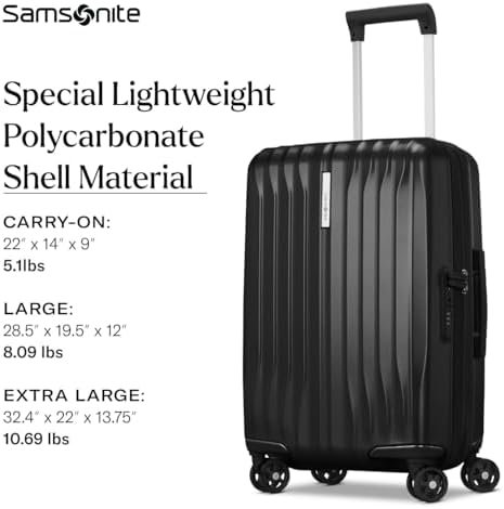 Samsonite UpLIFT 31" Lightweight Hardside X-Large Checked Luggage with Spinner Wheels - Expandable Luggage - Airline-Approved, Polycarbonate Hard Suitcase for Ultra Lightweight Travel - Phantom Black - Image 3