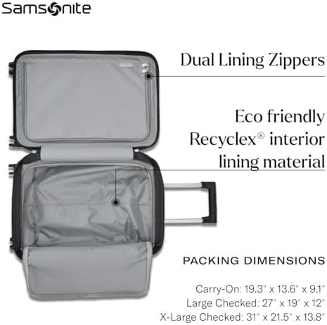 Samsonite UpLIFT 31" Lightweight Hardside X-Large Checked Luggage with Spinner Wheels - Expandable Luggage - Airline-Approved, Polycarbonate Hard Suitcase for Ultra Lightweight Travel - Phantom Black - Image 2