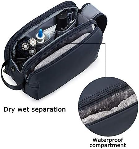 BAGSMART Toiletry Bag for Men, Travel Toiletry Organizer Dopp Kit Water-resistant Shaving Bag for Toiletries Accessories, Door Room Essentials,Navy Blue-medium - Image 3