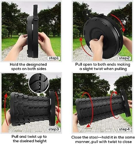 Fishboy Upgraded Collapsible Stool, 400lbs Max Weight, Lightweight But Sturdy, Portable Retractable Folding Telescoping Foldable Camping Stool for Adults Outdoor Fishing Hiking Travel BBQ - Image 4