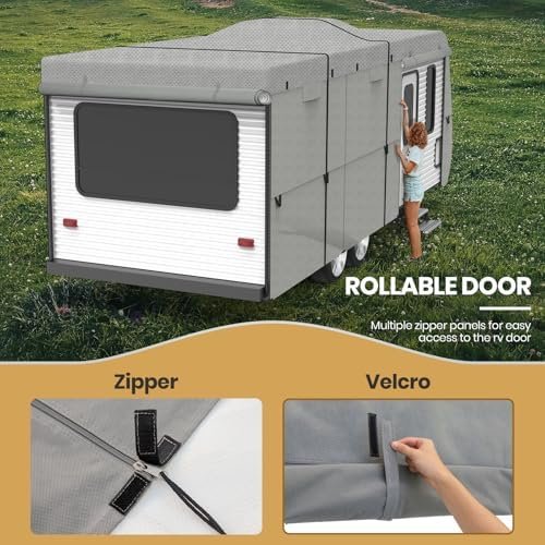 Leader Accessories 27'-30' Travel Trailer RV Cover Windproof Extra Thick Upgraded 5 Layers Camper Cover with Adhesive Repair Patches - Image 4