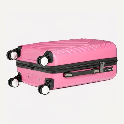 Amazon Basics Carry-On Luggage With Wheels, Expandable 21.7" Geometric Travel Suitcase, TSA Lock, Pink - Image 5