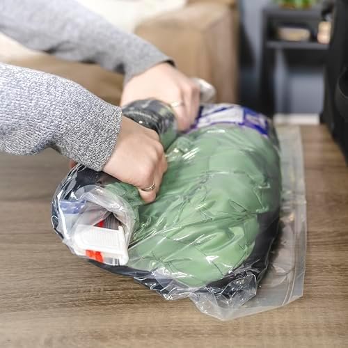 Hefty Shrink-Pak Travel Vacuum Storage Bags – For Clothes, Pillows, Towels, Blankets & More – Space Saver Suction Sealer Bags for Luggage or Moving – 4 Large, 22.5x18 Inches, 4 XL, 27.5x 19.5 Inches - Image 8