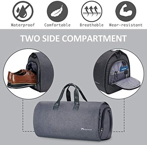 Convertible Garment Bag with Shoulder Strap, Modoker Carry on Garment Duffel Bag for Men Women - 2 in 1 Hanging Suitcase Suit Travel Bags (Black) - Image 5