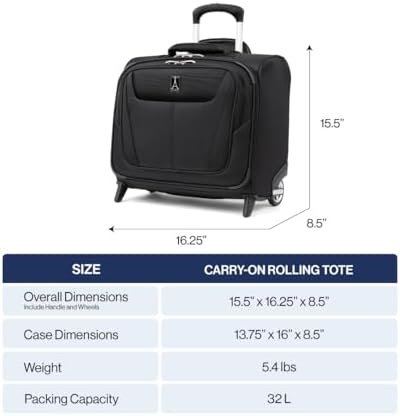 Travelpro Maxlite 5 Softside Lightweight Rolling Underseat Tote Upright 2 Wheel Bag, Men and Women - Image 6