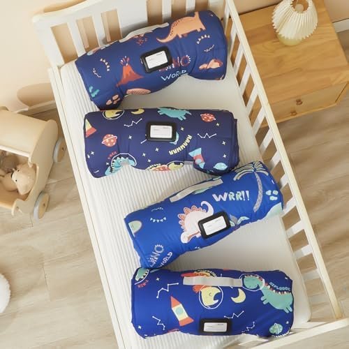 MORAIS Toddler Nap Mat with Removable Pillow and Blanket, 52" x 20" Lightweight and Soft Nap Mat for Preschool, Daycare, Travel Sleeping Bags for Kids - Image 8