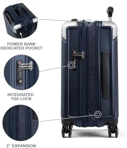 Travelpro Platinum Elite Hardside Expandable Carry on Luggage, 8 Wheel Spinner, TSA Lock, Hard Shell Polycarbonate Suitcase, True Navy Blue, Carry on 21-Inch - Image 3