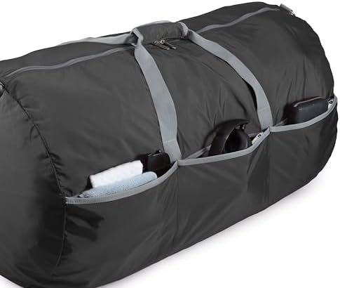 Amazon Basics Large Duffel Bag (100L) for Travel, Travel Bag, with Multiple Zippered Pockets, Lightweight yet Durable Nylon Material, 50-Pound Weight Capacity, Black, 32.4"L x 16.9"W x 16.9"H - Image 5