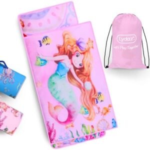 Lydaz Toddler Nap Mat with Removable Pillow, Kids Sleeping Bag with Rollup Design, Slumber Bag for Boys Girls, Sleeping Mats for Preschool, Daycare, Travel, Camping, Gifts for Ages 3-7 Years