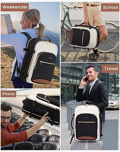 LOVEVOOK Large Travel Backpack for Women & Men, 40L Carry on Backpack for Airplanes, TSA Personal Item Travel Bag fits 17" Laptop, Waterproof Travel Essentials Airline Approved with 3 Packing Cubes - Image 3