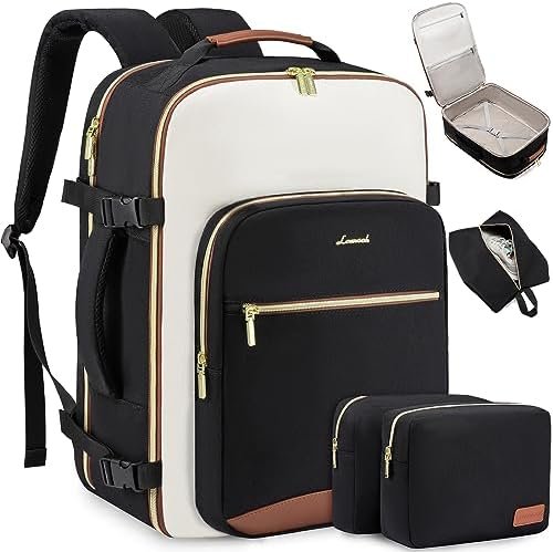 LOVEVOOK Large Travel Backpack for Women & Men, 40L Carry on Backpack for Airplanes, TSA Personal Item Travel Bag fits 17" Laptop, Waterproof Travel Essentials Airline Approved with 3 Packing Cubes
