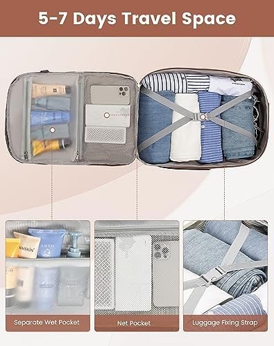 LOVEVOOK Large Travel Backpack for Women & Men, 40L Carry on Backpack for Airplanes, TSA Personal Item Travel Bag fits 17" Laptop, Waterproof Travel Essentials Airline Approved with 3 Packing Cubes - Image 10