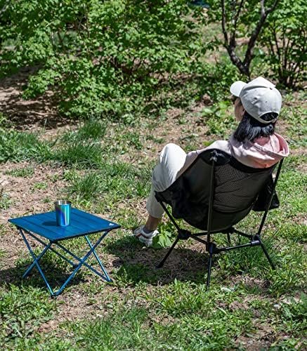 iClimb Ultralight Compact Camping Folding Beach Chair with Anti-Sinking Large Feet and Back Support Webbing (Yellow - Square Frame) - Image 5
