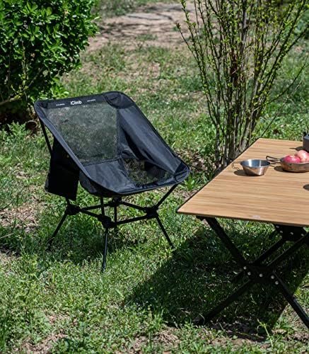 iClimb Ultralight Compact Camping Folding Beach Chair with Anti-Sinking Large Feet and Back Support Webbing (Yellow - Square Frame) - Image 10