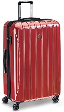 DELSEY PARIS Helium Aero Hardside Expandable Luggage with Spinner Wheels, Brick Red, Checked-Large 29 Inch