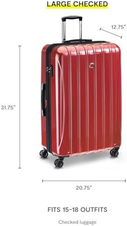 DELSEY PARIS Helium Aero Hardside Expandable Luggage with Spinner Wheels, Brick Red, Checked-Large 29 Inch - Image 8