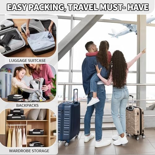 ALL INCLUDED 10 Set Durable Packing Cubes for Suitcases,OlarHike Essentials for Travel,UPGRADED Anti-Tear Stitching, NEW Improved Luggage Packing Organizers for Travel Accessories(Black) - Image 7