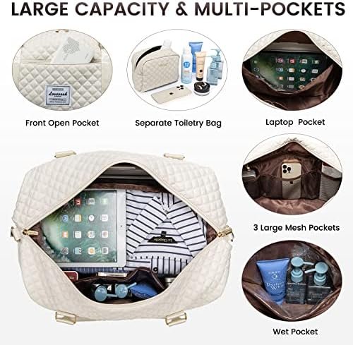 LOVEVOOK Travel Duffle Bag,Weekender Bags for Women with Shoe Compartment，Carry on Overnight Bag with Toiletry Bag,Gym Duffel Bag with Wet Pocket, Hospital Bags for Labor and Delivery - Image 3