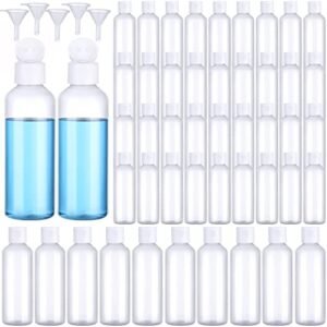 100 Pcs 3.4oz Small Travel Bottles Plastic Empty Squeeze Bottle Clear Refillable Shampoo Container with 5 Funnel for Liquids Cream Cosmetic Toiletries