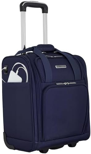 French Connection Underseat Carry-On Luggage USB-C Ports, Blue Depths, 16-Inch