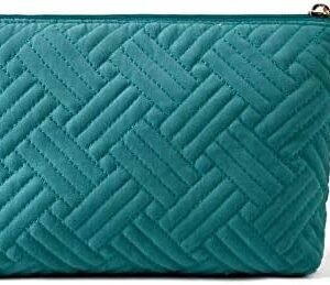 BAGSMART Small Cosmetic Bag, Elegant Roomy Makeup Bags,Travel Waterproof Toiletry Bag Accessories Organizer Gifts (Teal-1 pcs)