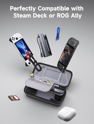 JSAUX Carrying Case Compatible with Steam Deck & ROG Ally, Protective Hard Shell Carry Case Built-in Charger & Docking Station Storage, Portable Travel Bag for Steam Deck OLED/ROG Ally X/PS5 Portal - Image 5