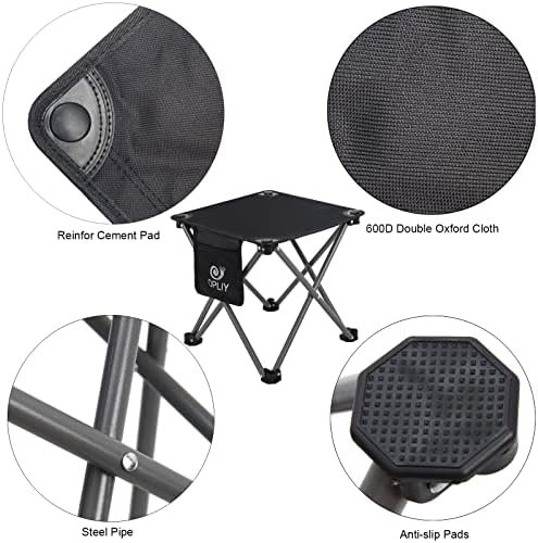 Opliy Camping Stool 2 Pack,13.5 Inch Portable Folding Stool for Outdoor Gardening and Beach Hiking Fishing,Foot Stool with Carry Bag (Black) - Image 5
