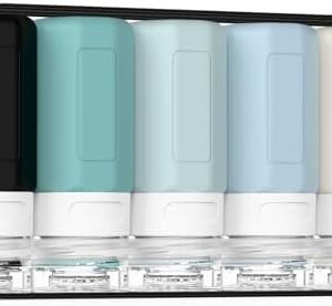 Travel Bottles for Toiletries, 2oz Size TSA Small Containers for Toiletries Leak Proof Refillable Squeezable Silicone Bottle Essential Containers for Shampoo Conditioner Lotion