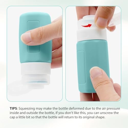 Travel Bottles for Toiletries, 2oz Size TSA Small Containers for Toiletries Leak Proof Refillable Squeezable Silicone Bottle Essential Containers for Shampoo Conditioner Lotion - Image 3