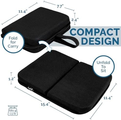ComfiLife Ergo-Gel Travel Seat Cushion – Portable Airplane Seat Cushion – Gel Grid Design for Ultimate Seating Comfort – Foldable Cushion for Airplane Seats, Camping, Bleachers, Flights, Commute - Image 6