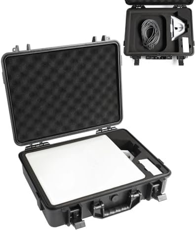 Waterproof Hard Starlink Mini Case for Starlink Mini Dish Kit, Portable Carrying Case with Precision Cut Foam for Accessories, Ideal for Travel and Camping