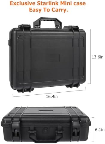 Waterproof Hard Starlink Mini Case for Starlink Mini Dish Kit, Portable Carrying Case with Precision Cut Foam for Accessories, Ideal for Travel and Camping - Image 6