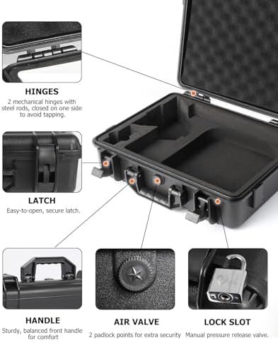 Waterproof Hard Starlink Mini Case for Starlink Mini Dish Kit, Portable Carrying Case with Precision Cut Foam for Accessories, Ideal for Travel and Camping - Image 5