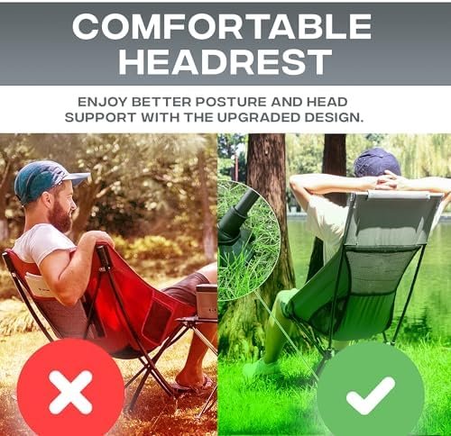 Peak Outdoors Backpacking Chair Lightweight Camping Chair – High Back Ultralight Folding Camp Chair with Storage Bag, Compact Portable Tall Hiking Chair and Beach Chair (Grey) - Image 6