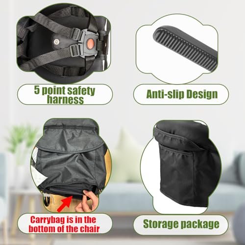 Hook On Chair,Portable Baby Feeding Seat Attached to Table,Clip on High Chair with Fold-Flat Storage Bag,Easy Clean Fast Table Chair for Home and Travel,Tight Fixing and Anti Drop Toddler High Chair. - Image 3