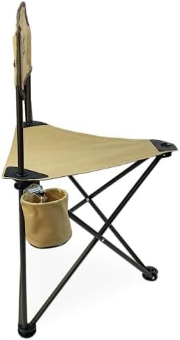 Black Sierra Elevation Tri-Pod Stool with Backrest, Lightweight, Folding Chair, for Camping, Hunting, and Fishing, Steel Frame Supports 225 LBS - Image 8