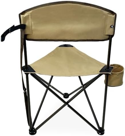Black Sierra Elevation Tri-Pod Stool with Backrest, Lightweight, Folding Chair, for Camping, Hunting, and Fishing, Steel Frame Supports 225 LBS - Image 7