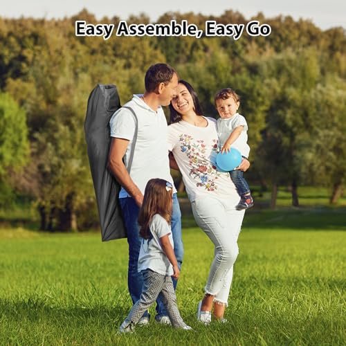 Ezebaby Baby Portable High Chair with Sun Canopy, Foldable High Chairs for Babies and Toddlers with Detachable Tray and 5-Point Harness, Travel High Chair for Indoor and Outdoor Use, Gray - Image 9