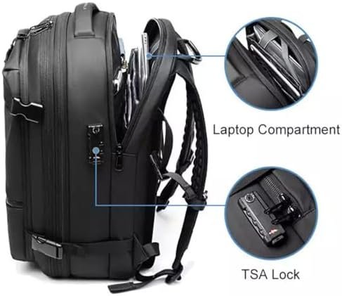 Vacpack Backpack, 60L Expandable Backpack with Vacuum Compression, Water Resistant, Anti Theft Vacpack Travel Vacuum Backpack (Black) - Image 2